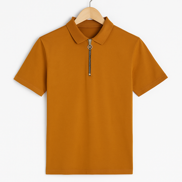 Mustard Zip Polo Shirt