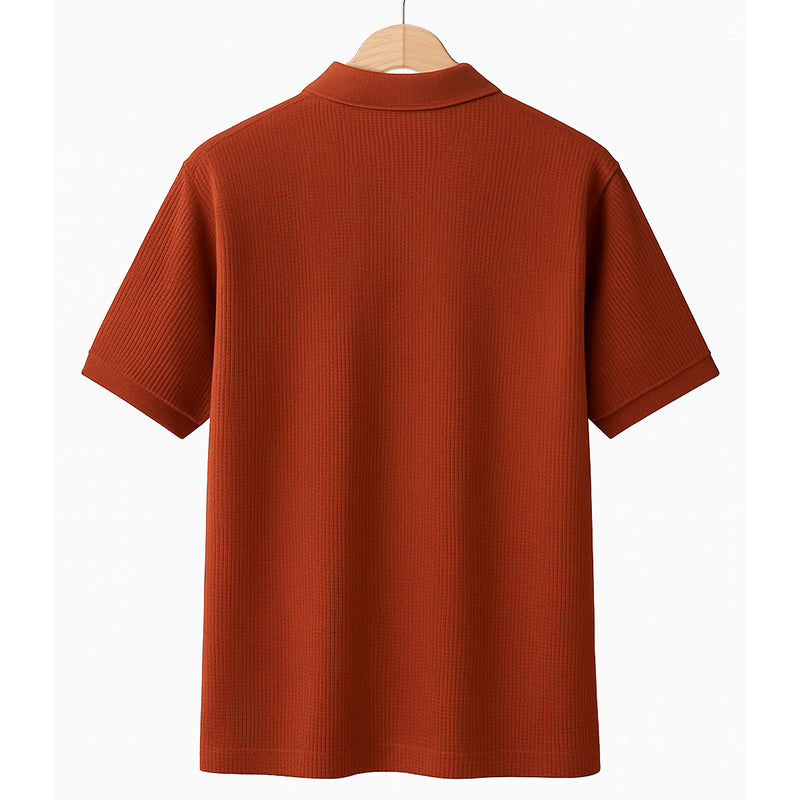 Johnny Collar Polo- Rust Orange